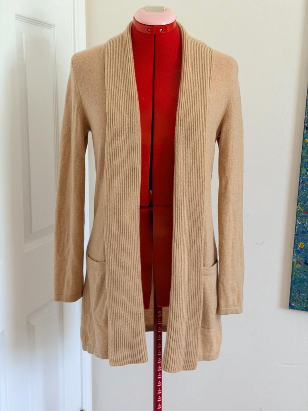 NWOT Lord & Taylor 100% Cashmere Duster Cardigan Open Front Longline Sweater S